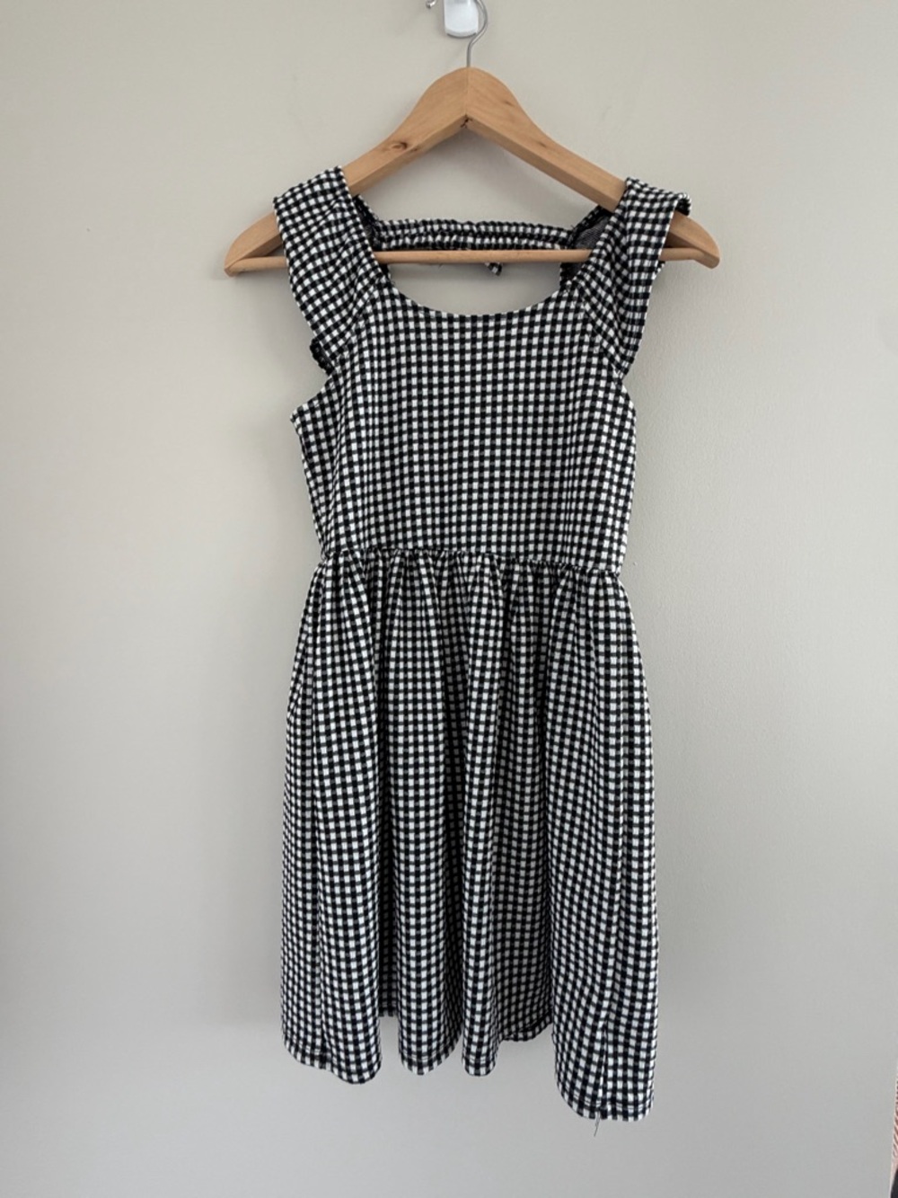 Tahari Girls Black White Gingham Dress Sz 10 Ruffle Cottagecore Picnic Sundress
